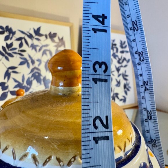 Bassano Ornate Italian Blue and Yellow Ceramic Pottery Set - Picture 11 of 14